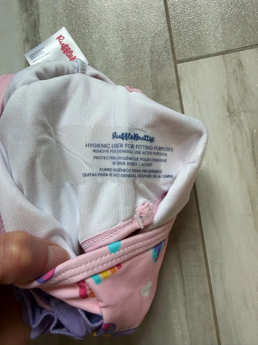 NWT RuffleButts Rainbows & Butterflies Ruffle Tankini 2-Piece Swimsuit 3-6M